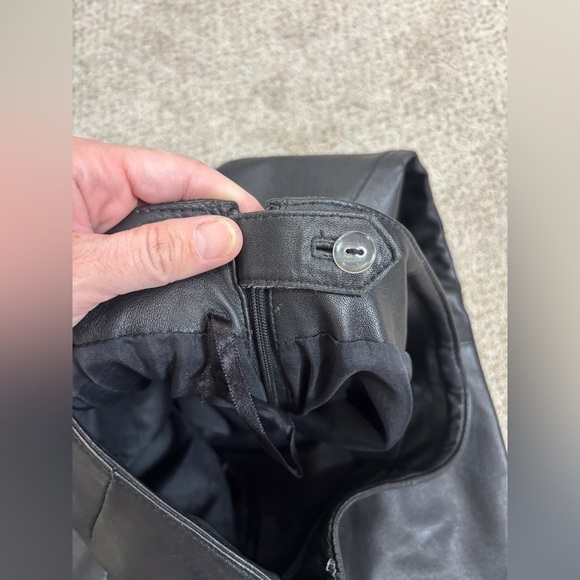 Vintage Margaret Godfrey 100% Leather Pants Mid Rise Side Zipper Classic Size 2 - Picture 9 of 13